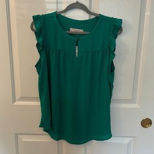 NWT LOFT Kelly Green cap sleeve blouse